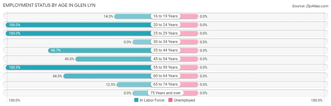 Employment Status by Age in Glen Lyn