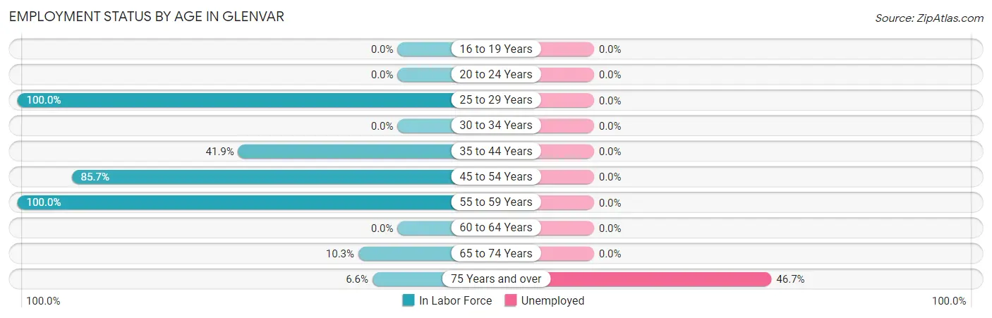 Employment Status by Age in Glenvar