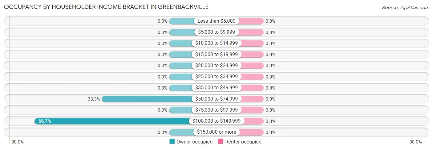 Occupancy by Householder Income Bracket in Greenbackville