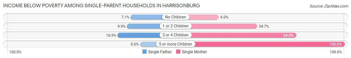 Income Below Poverty Among Single-Parent Households in Harrisonburg
