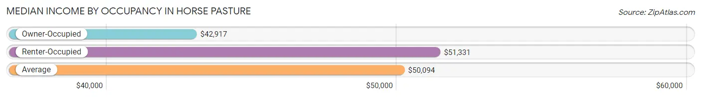 Median Income by Occupancy in Horse Pasture