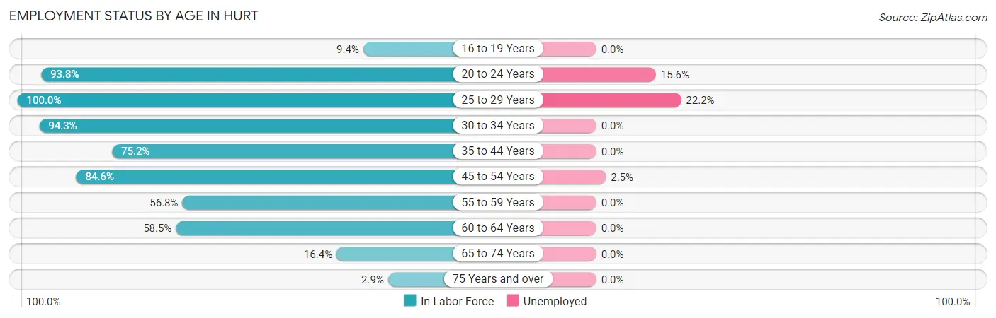 Employment Status by Age in Hurt