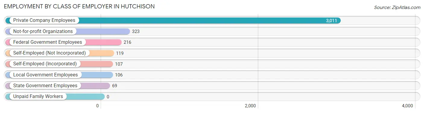 Employment by Class of Employer in Hutchison