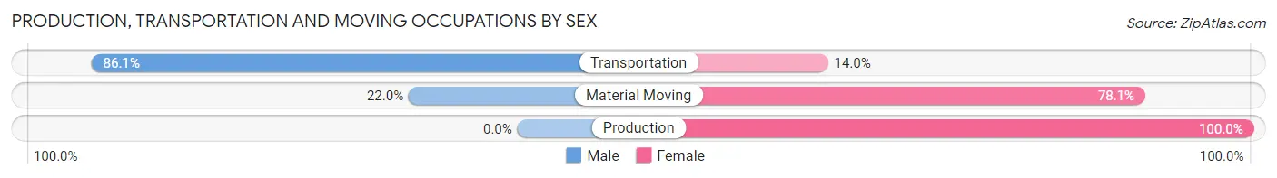 Production, Transportation and Moving Occupations by Sex in Hybla Valley