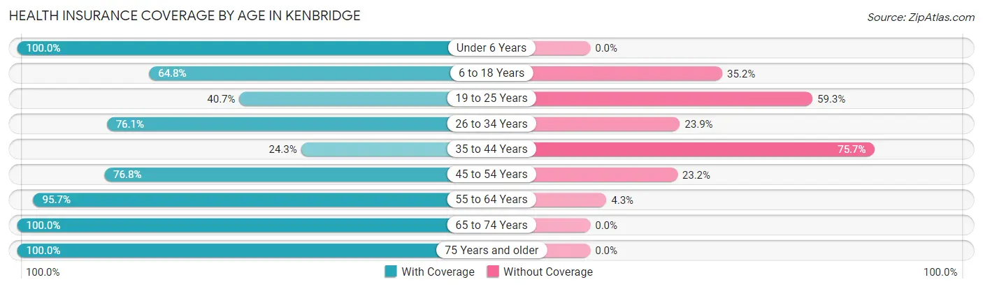 Health Insurance Coverage by Age in Kenbridge