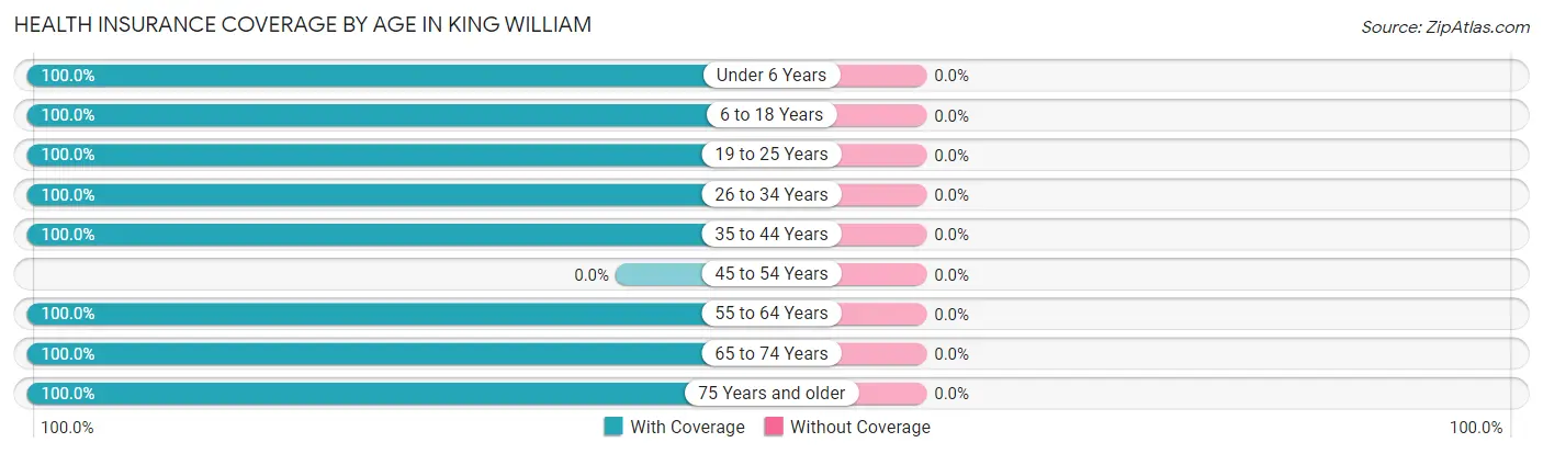 Health Insurance Coverage by Age in King William