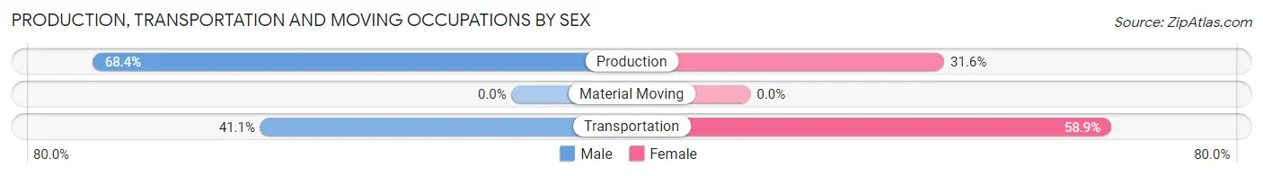 Production, Transportation and Moving Occupations by Sex in Laurel Park