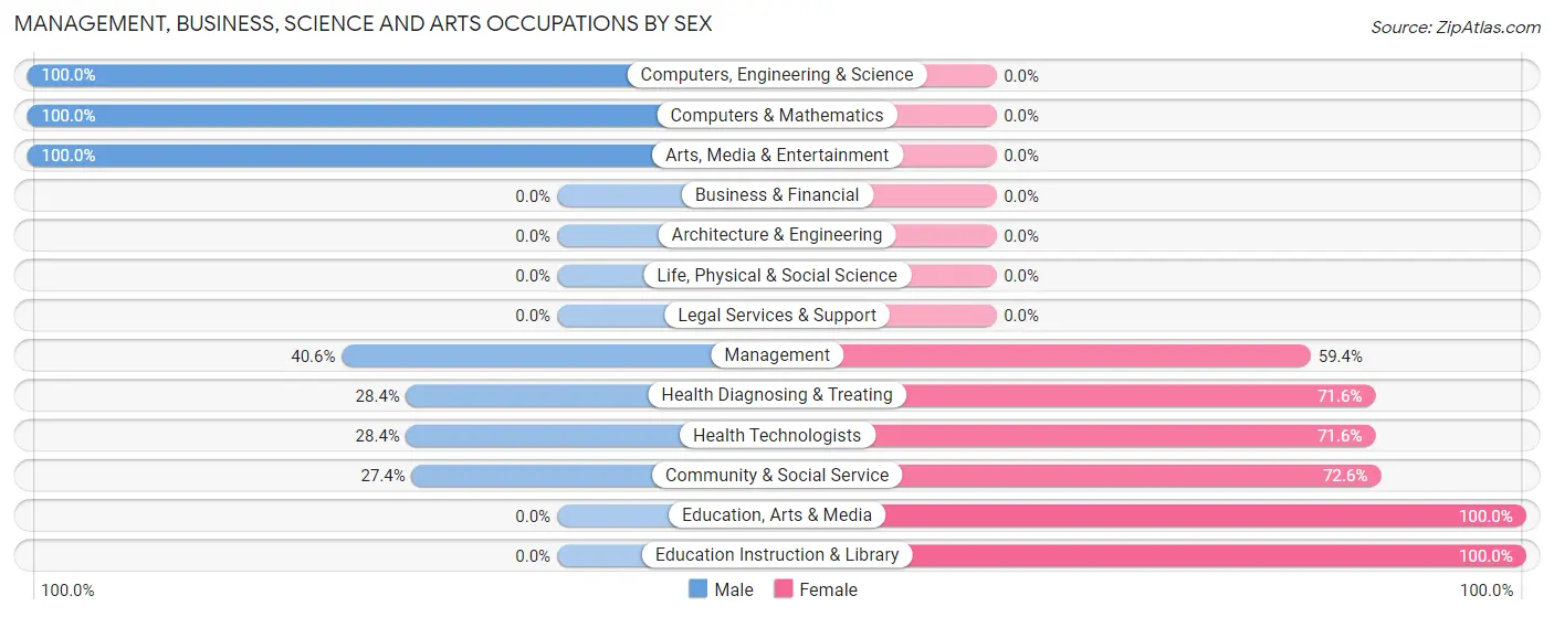 Management, Business, Science and Arts Occupations by Sex in Laymantown
