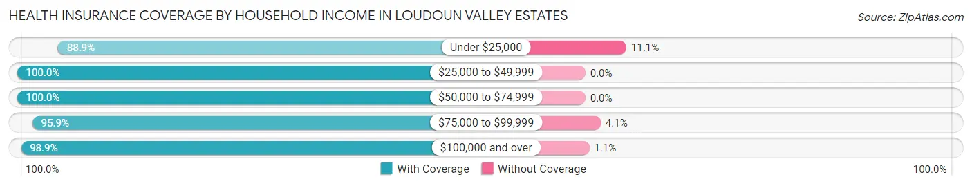 Health Insurance Coverage by Household Income in Loudoun Valley Estates