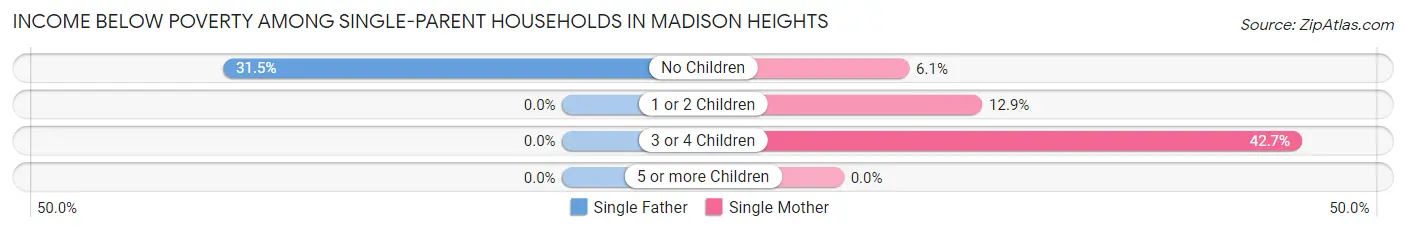 Income Below Poverty Among Single-Parent Households in Madison Heights