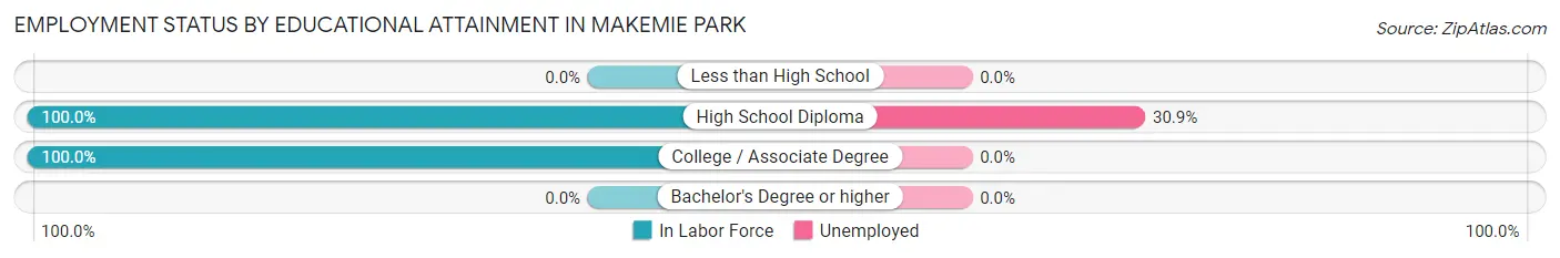 Employment Status by Educational Attainment in Makemie Park