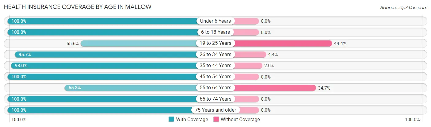 Health Insurance Coverage by Age in Mallow
