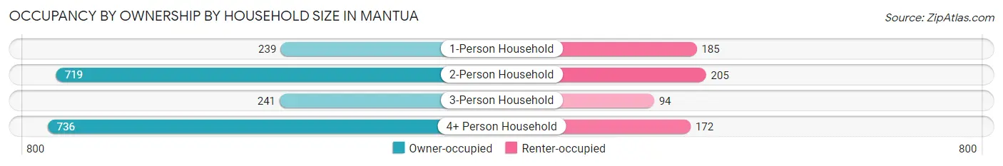 Occupancy by Ownership by Household Size in Mantua