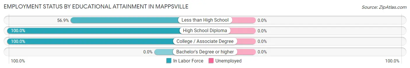 Employment Status by Educational Attainment in Mappsville