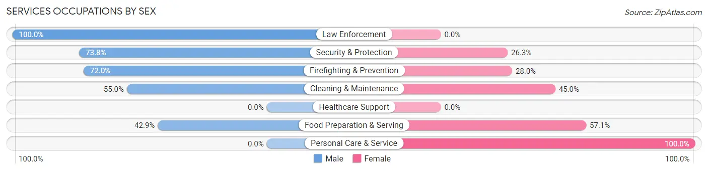 Services Occupations by Sex in Massanutten