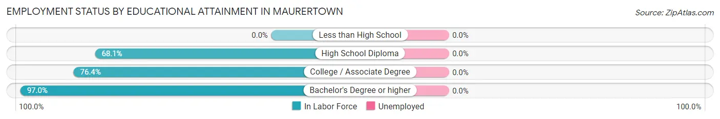 Employment Status by Educational Attainment in Maurertown