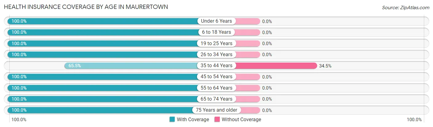 Health Insurance Coverage by Age in Maurertown