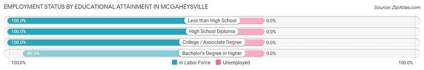 Employment Status by Educational Attainment in McGaheysville