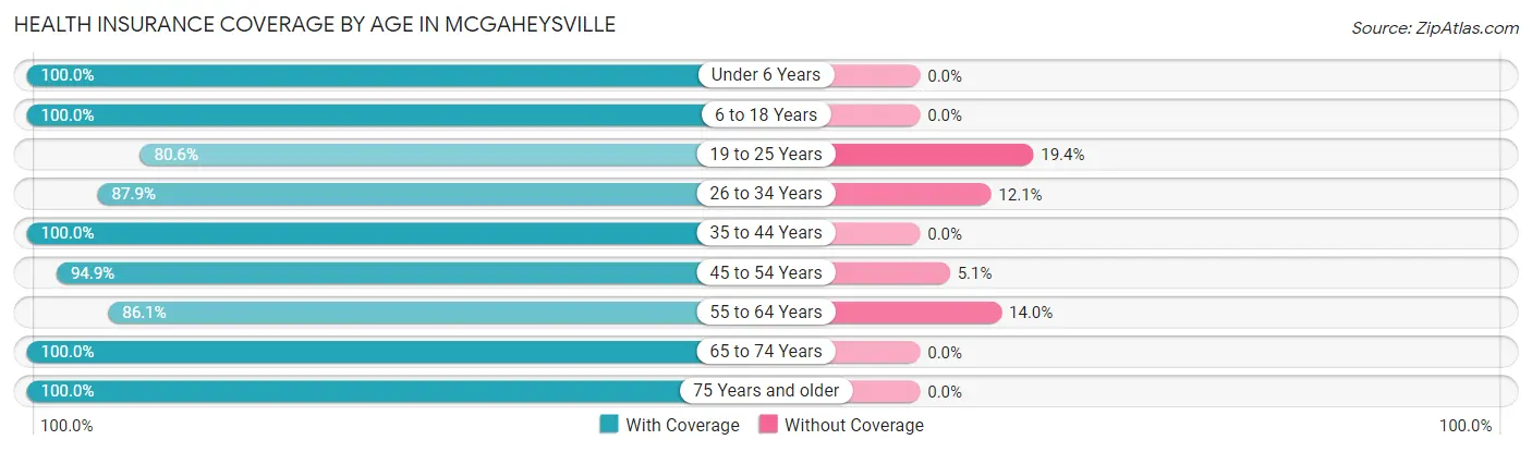 Health Insurance Coverage by Age in McGaheysville