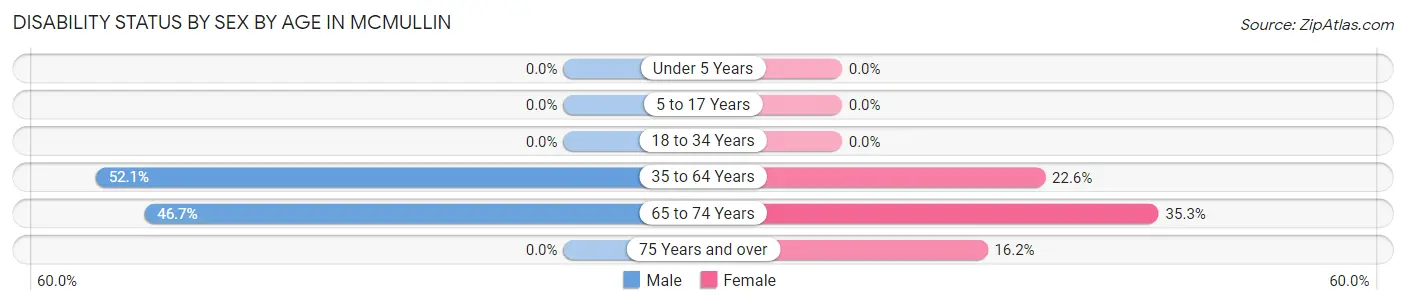 Disability Status by Sex by Age in McMullin