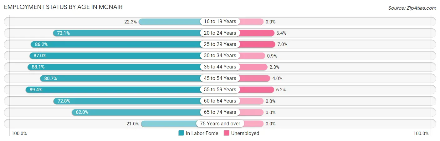 Employment Status by Age in McNair