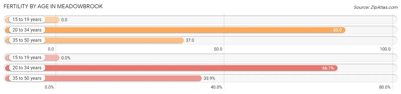 Female Fertility by Age in Meadowbrook