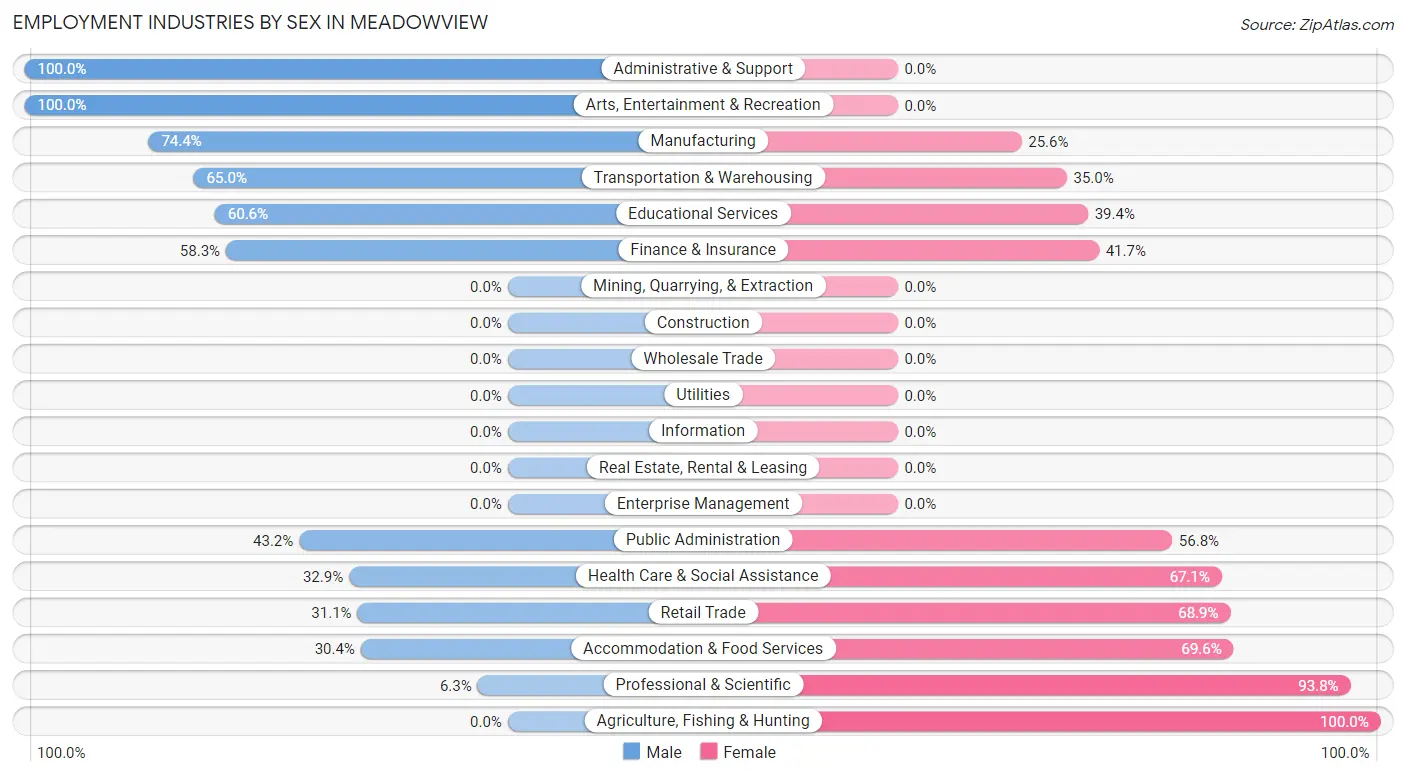 Employment Industries by Sex in Meadowview