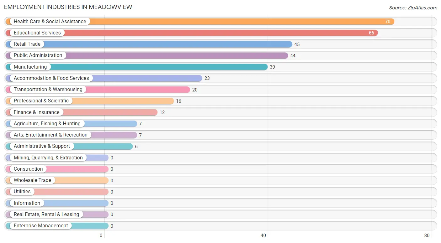 Employment Industries in Meadowview