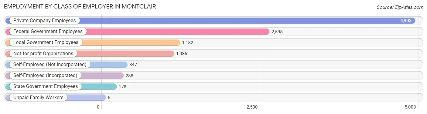 Employment by Class of Employer in Montclair