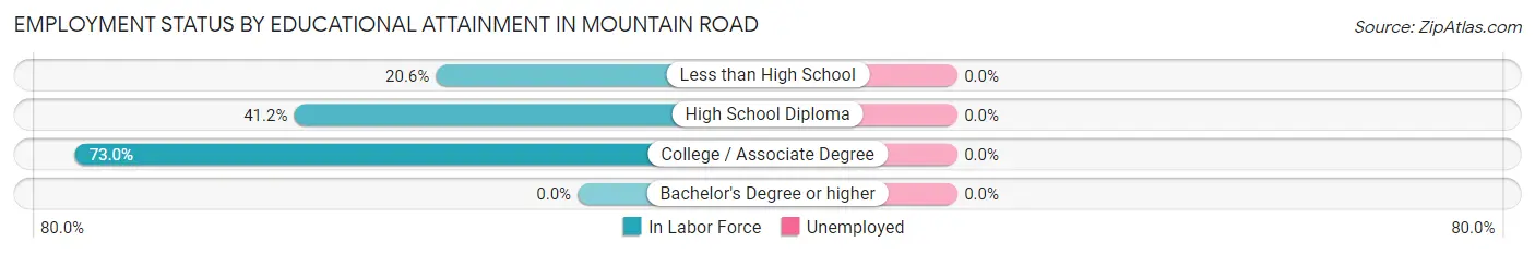 Employment Status by Educational Attainment in Mountain Road
