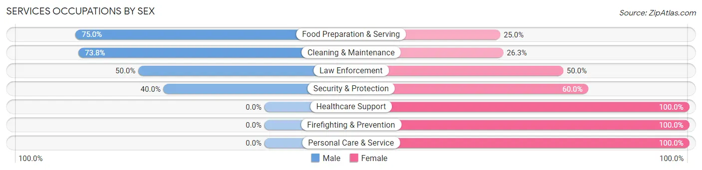 Services Occupations by Sex in Narrows