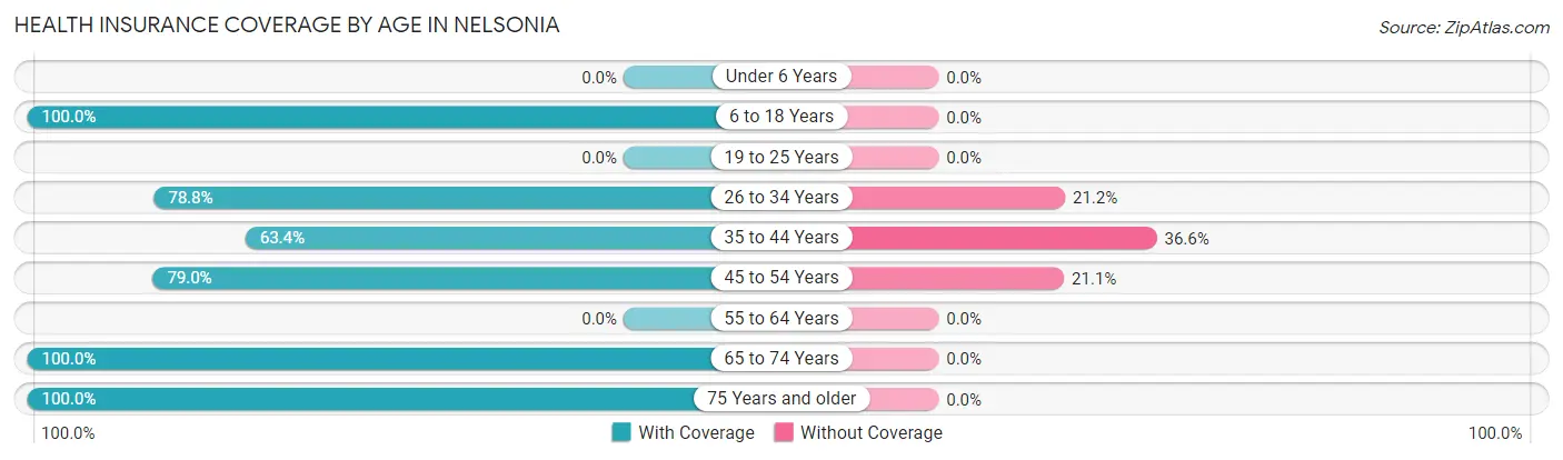 Health Insurance Coverage by Age in Nelsonia
