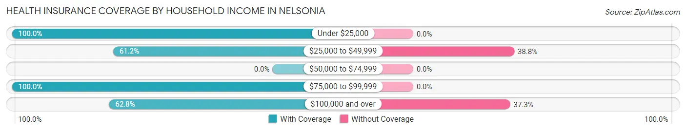 Health Insurance Coverage by Household Income in Nelsonia