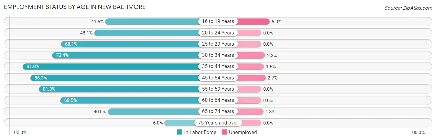 Employment Status by Age in New Baltimore