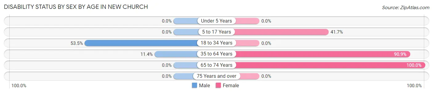 Disability Status by Sex by Age in New Church