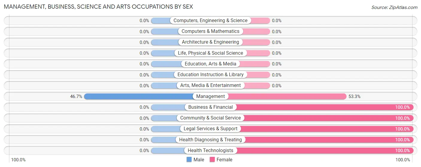 Management, Business, Science and Arts Occupations by Sex in New Kent