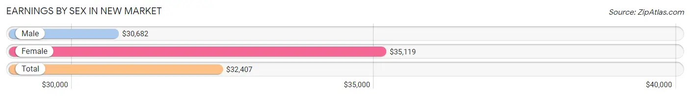 Earnings by Sex in New Market