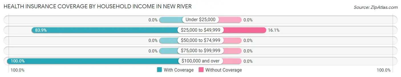 Health Insurance Coverage by Household Income in New River