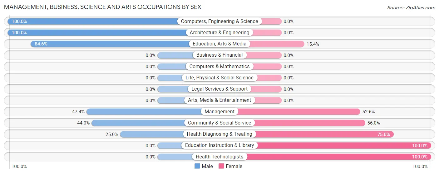 Management, Business, Science and Arts Occupations by Sex in Newsoms