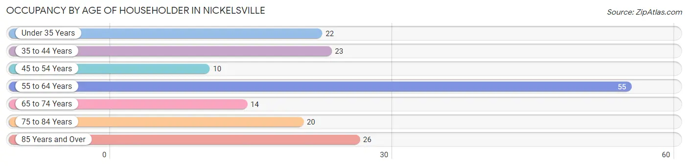 Occupancy by Age of Householder in Nickelsville