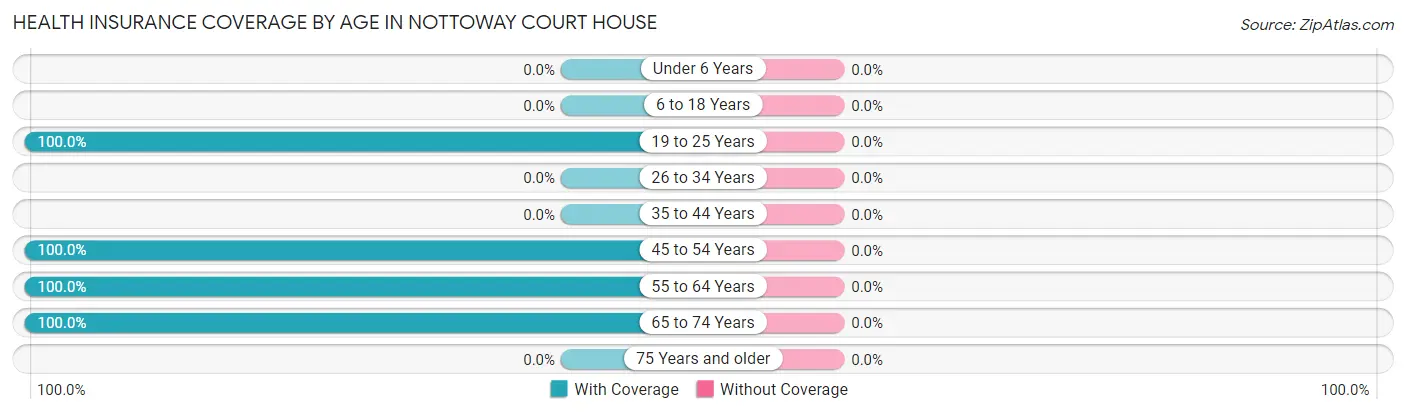 Health Insurance Coverage by Age in Nottoway Court House