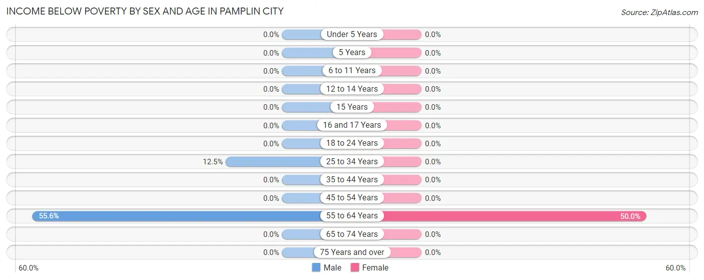 Income Below Poverty by Sex and Age in Pamplin City