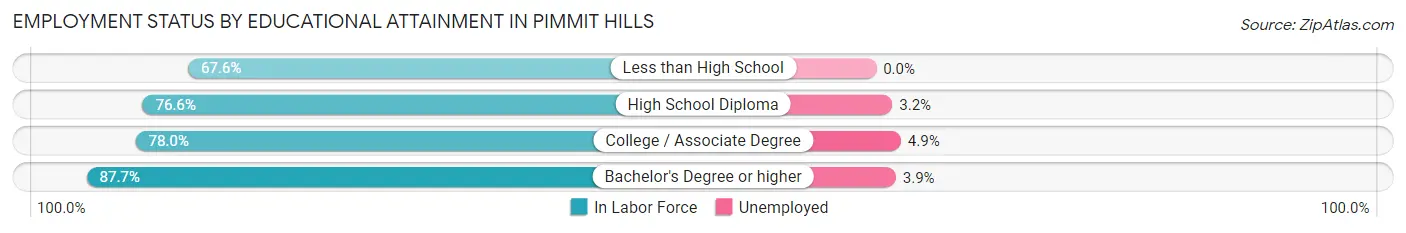 Employment Status by Educational Attainment in Pimmit Hills