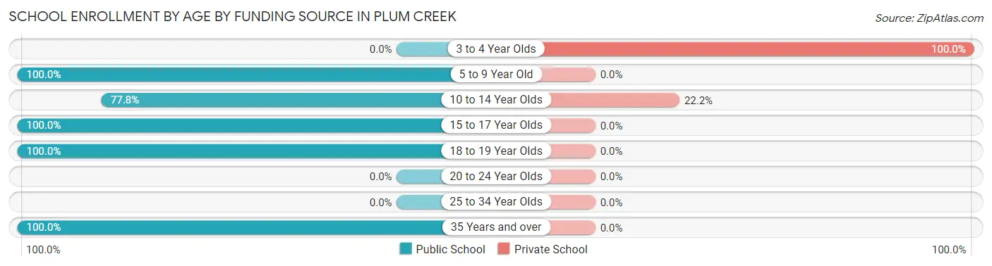 School Enrollment by Age by Funding Source in Plum Creek