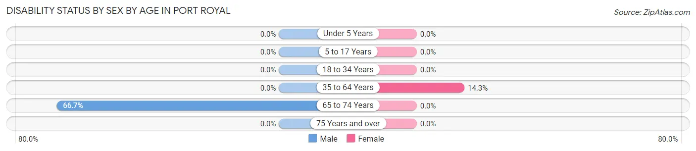 Disability Status by Sex by Age in Port Royal