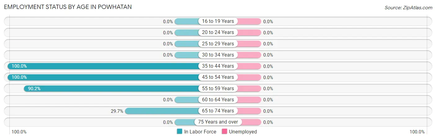 Employment Status by Age in Powhatan
