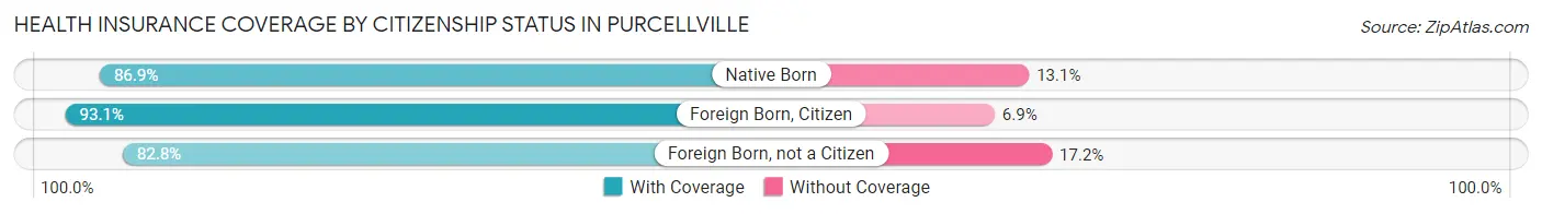 Health Insurance Coverage by Citizenship Status in Purcellville