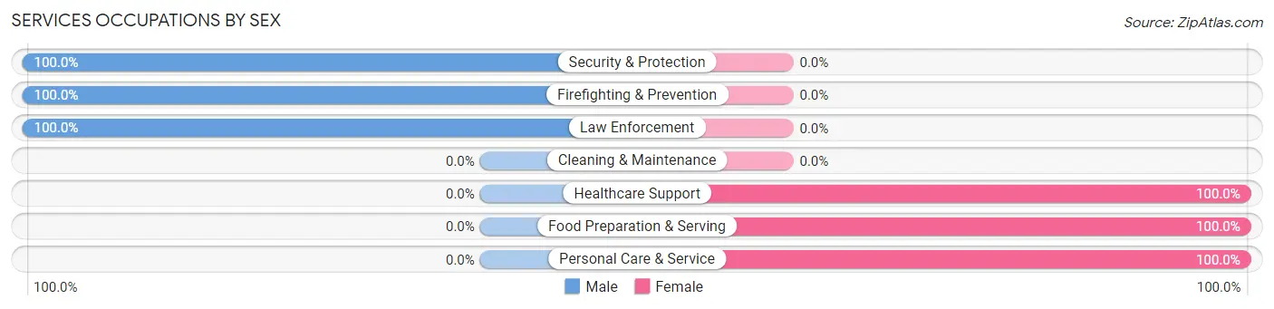 Services Occupations by Sex in Quantico Base