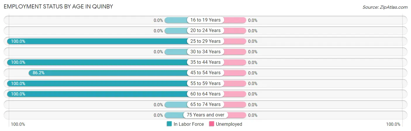 Employment Status by Age in Quinby