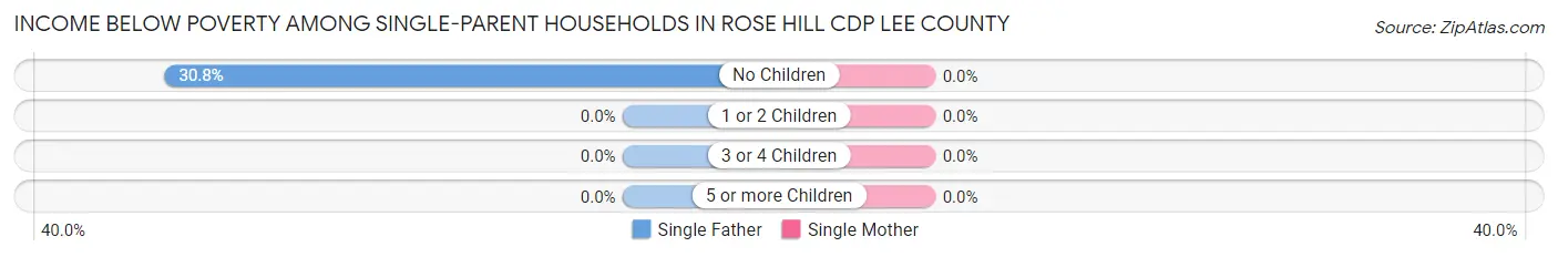 Income Below Poverty Among Single-Parent Households in Rose Hill CDP Lee County